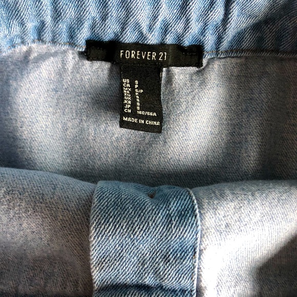 Vintage Forever21 Front Buttons Mini Jeans Skirt - Picture 6 of 7